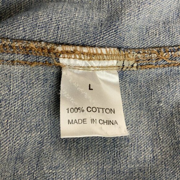 Mac Tools Denim Trucker Jacket Mens L Embroidered Racing Auto Mechanic Style - Picture 8 of 9